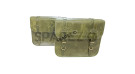 For Royal Enfield Goan Classic 350 Leather Pannier Olive Green Bags With Mounting - SPAREZO